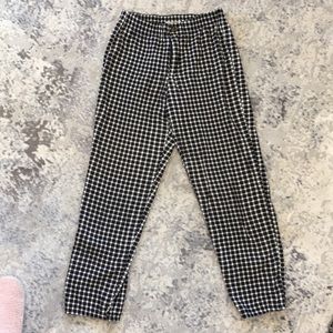 Black and white gingham pants